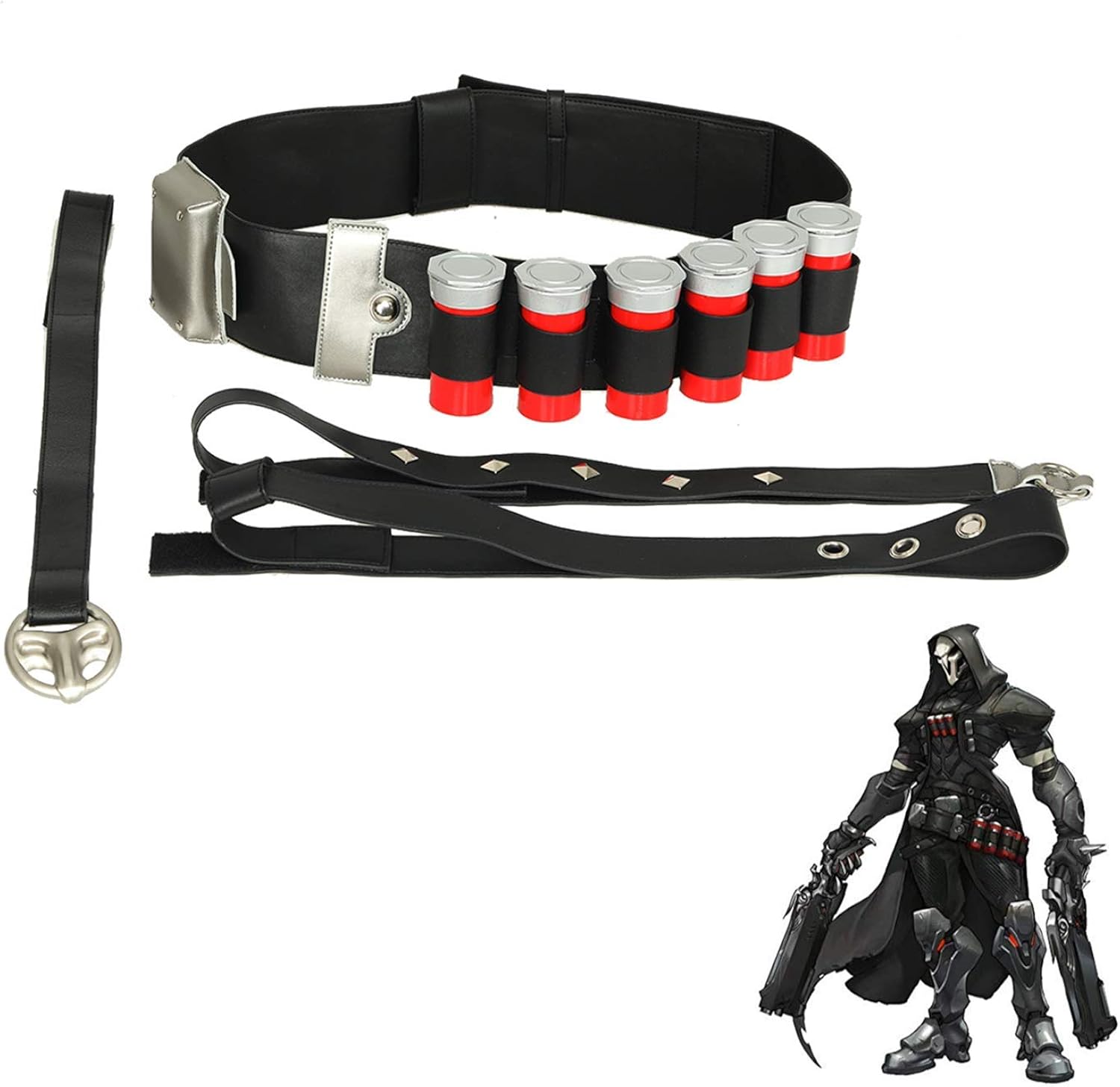 Amazon Com Cartridge Belt Pu Leather Cosplay Costume Accessories Props Game Anime Weapon Black Clothing