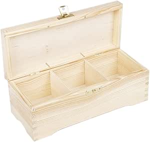 Caja de té con soporte alargado, con 3 compartimentos caja de ...