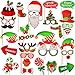 Gejoy 32 Pieces Christmas Photo Props Photo Booth Prop Pose Sign Kits for DIY Christmas Holiday Themed Party Supplies