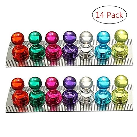 NYKKOLA 14 unidades magnético Push Pins 7 colores diferentes ...