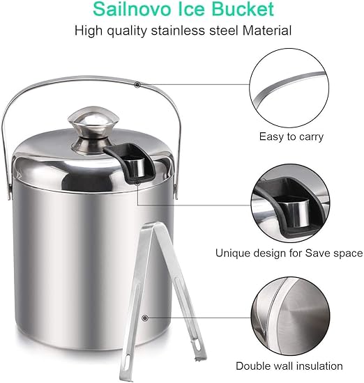 extra large insulated ice bucket with lid