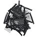 Fani 40 Pcs Stainless Steel Lace Wrapped Wig Combs for Wig Caps Glueless Wig Clips (Black)
