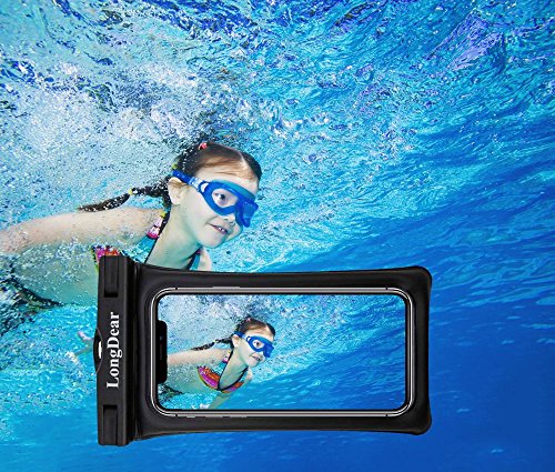 Universal Floating Waterproof Case,Cell Phone Pouch Dry Bag up to 6.3inch (Black 2Pack) - Thumbnail 3