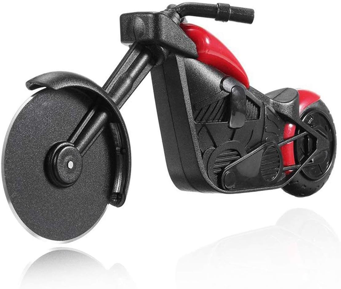 NASO Pizza Cutter,Motorcycle Shape Pizza Cutter Pizza Slicer, Steel Blades for Home, Pizza Lovers, Red