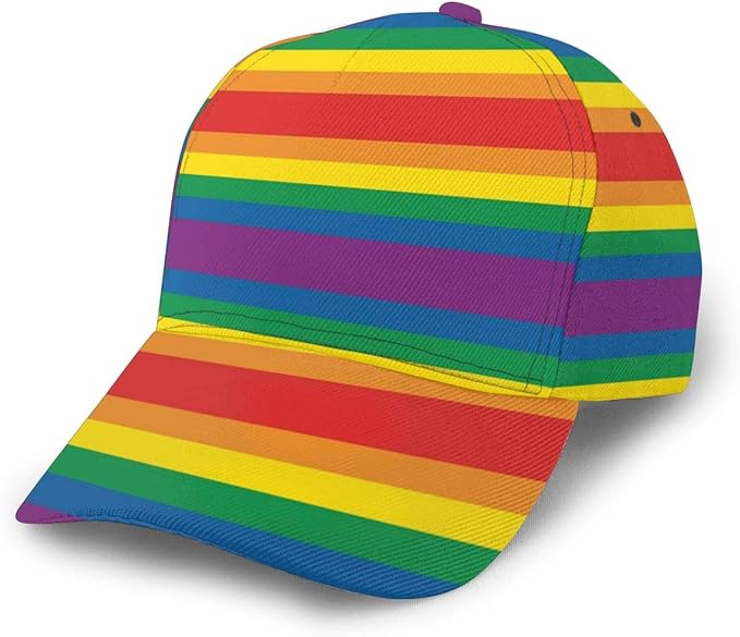 Amazon レインボーストライプ キャップ 湾曲したエッジ 野球帽 ソフトボール ファッション小物 バイザー スポーツ アウトドアなどに 人気 おしゃれ 調整可能 帽子 キャップ 通販