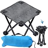 Mini Camping Stool Ultralight Folding Camp Chair Portable Stool Backpacking Chair with Carry Bag Outdoor Camping Quickly Fold Chair for Camping, Hiking, Fishing Maxi Bearing 220lb