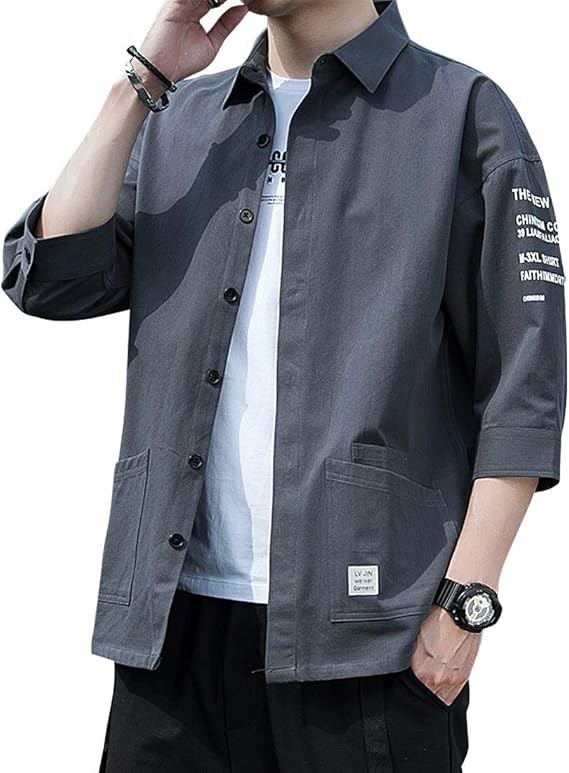 Amazon Ayistelu シャツ メンズ 七分袖 長袖 夏服 綿 快適な 軽い 柔らかい カジュアルファッション 春夏秋 対応 シャツ 通販