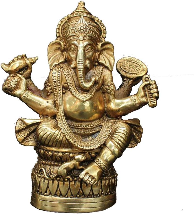 Hh001 Tibetan Buddhism Brass Ganesha Ganapati Ganesh Lord God Elephant Buddha Statue