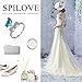 Serend SPILOVE 18k White Gold Plated White Cubic Zirconia CZ Band Bow Ring Fashion Women Jewelry, Size 5.5
