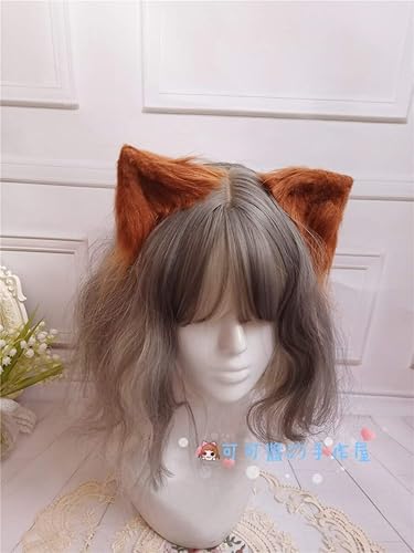 Amazon Mengc手作りシミュレーション動物の耳のクリップ 1 ペアヘアピン猫 ウルフ 犬耳ヘアクリップアニメロリータコスプレ虎スポットサイドクリップ小道具 07 コスプレ 仮装 通販