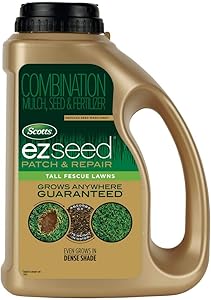 Scotts EZ Seed Patch and Repair Tall Fescue Lawns, 3.75 lb. - Combination Mulch, Seed, and Fertilizer - Tackifier Reduces Seed Wash-Away - Mix Covers up to 85 sq. ft.