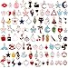 Duufin 90 Pieces Charms Assorted Gold Plated Enamel Charm Animal Moon Star Fruit Mixed Charms for Bracelet Necklace Jewelry Making