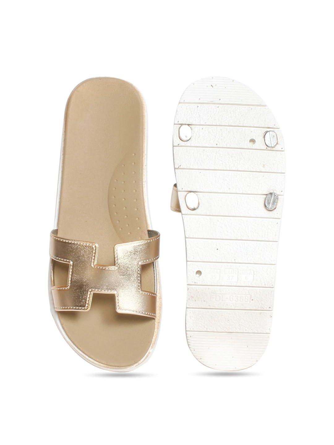 meriggiare women gold synthetic flats