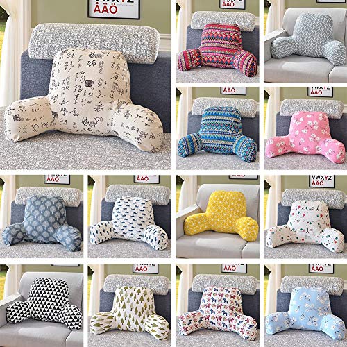 Per Newly Cushion Foam Pillow Back Waist Support Cushion Sofa Bed Office Chair Cushion T-Shape Pillow Cotton and Linen Corner Waist Cushion Pillow with Removable Cover - Thumbnail 2