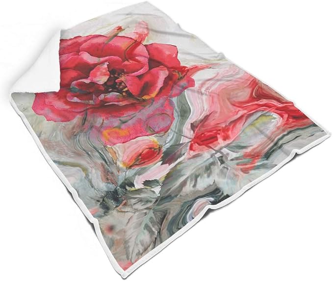 Ainiteey pintura de flores transpirable colores brillantes sofá manta