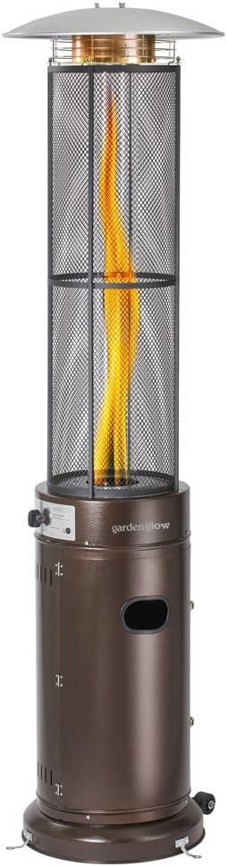 Garden Glow 15000W Circle Flame Gas Garden Patio Heater with Variable Power Control for Outdoor Use (Circle Gas Patio Heater, Bronze)