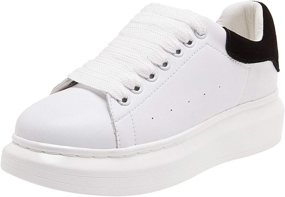 Shenn Women's Platform Lace Up Comfort Fashion Trainers Shoes
