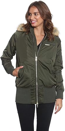 black fur hooded bomber jacket