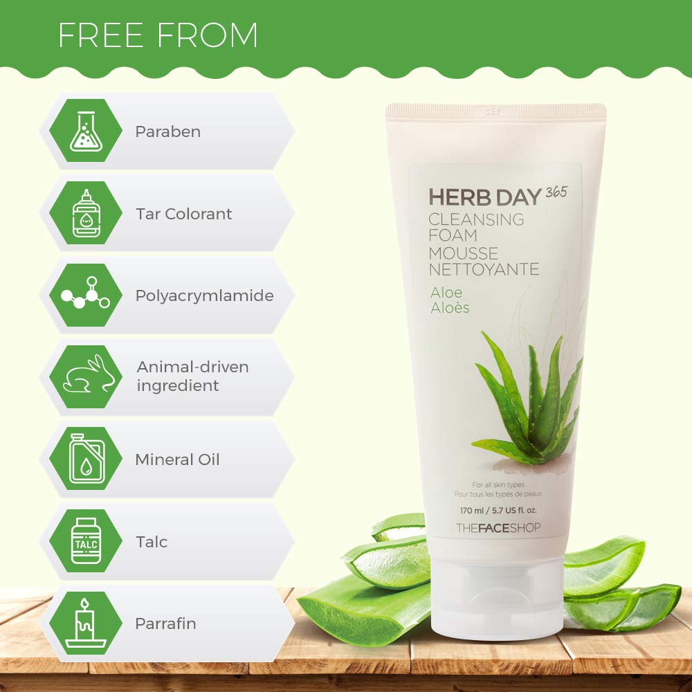 [The Face Shop] Herb Day Cleansing Foam, Aloe Buy Online in UAE