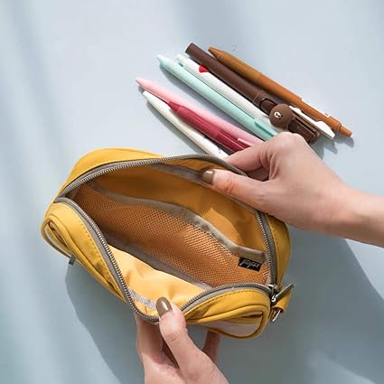 Amazon ケプトペンケース 半透明ペンケース ジップイットバッグ 大容量 ペンポーチ 化粧ポーチ 多機能 シンプル 簡易 塩の女の子 Sakusho おしゃれ 韓国 人気 可愛い 女性 女の子 ガールズ 小学生 男の子 Ins映え 3色 イエロー ペンケース 文房具 オフィス用品