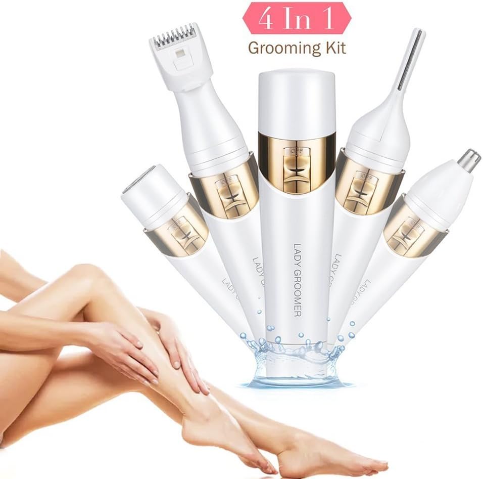 Bikini Trimmer, 4 in 1 Women Shaver Eyebrow Trimmer Nose Trimmer