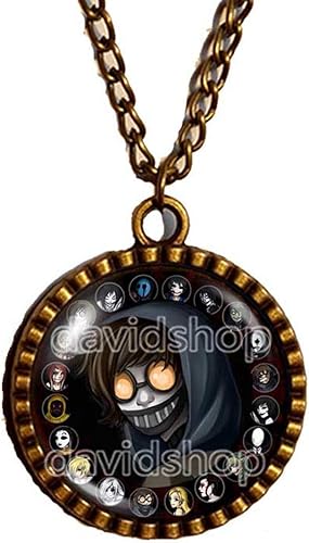 Amazon ハンドメイド ファッション ジュエリー シンボル アート 不気味 パスタ チチ トビー ネックレス ペンダント ジェフ ザ キラー コスプレ ネックレス 通販