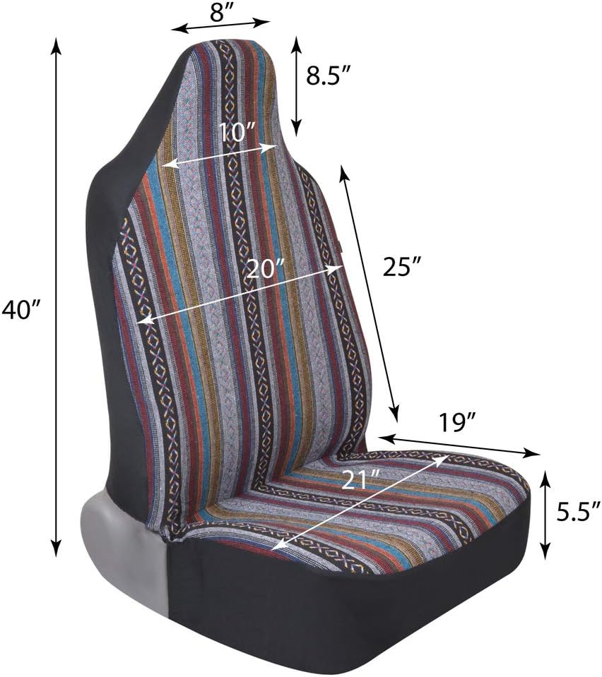 Saddle Blanket Car Seat Covers Auto Striped Heavy Duty Woven Material