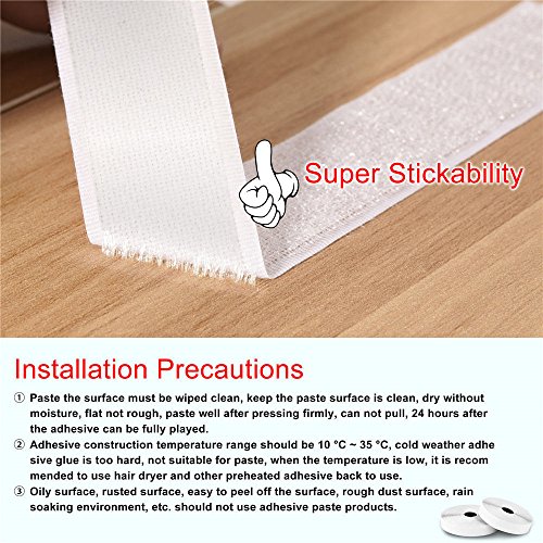 image for 40 Feet x 0.8 Inch Hook and Loop Tape Roll Self Back Adhesive Fastenin