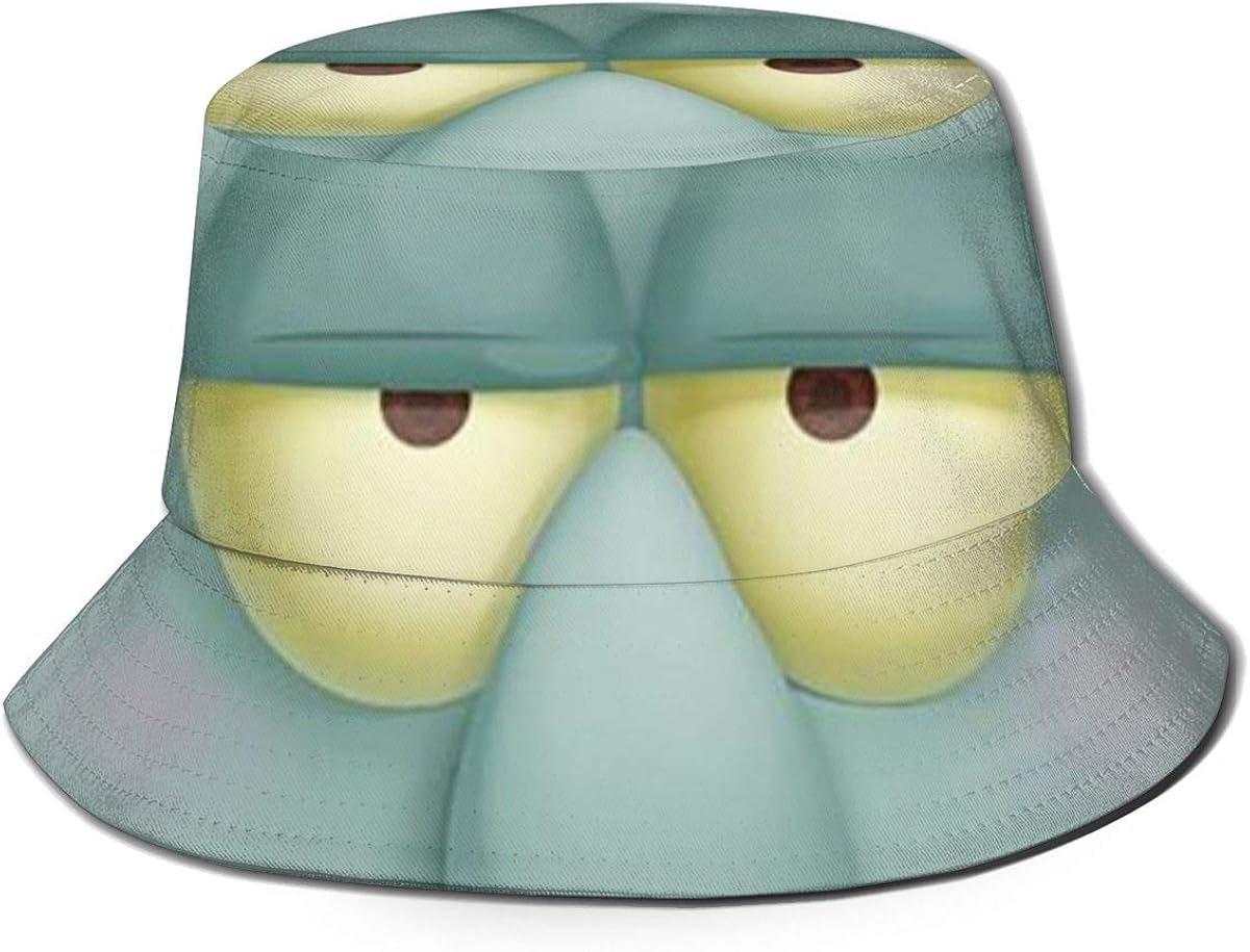 Bucket Hat Squidward Tentacles Printed Packable Summer