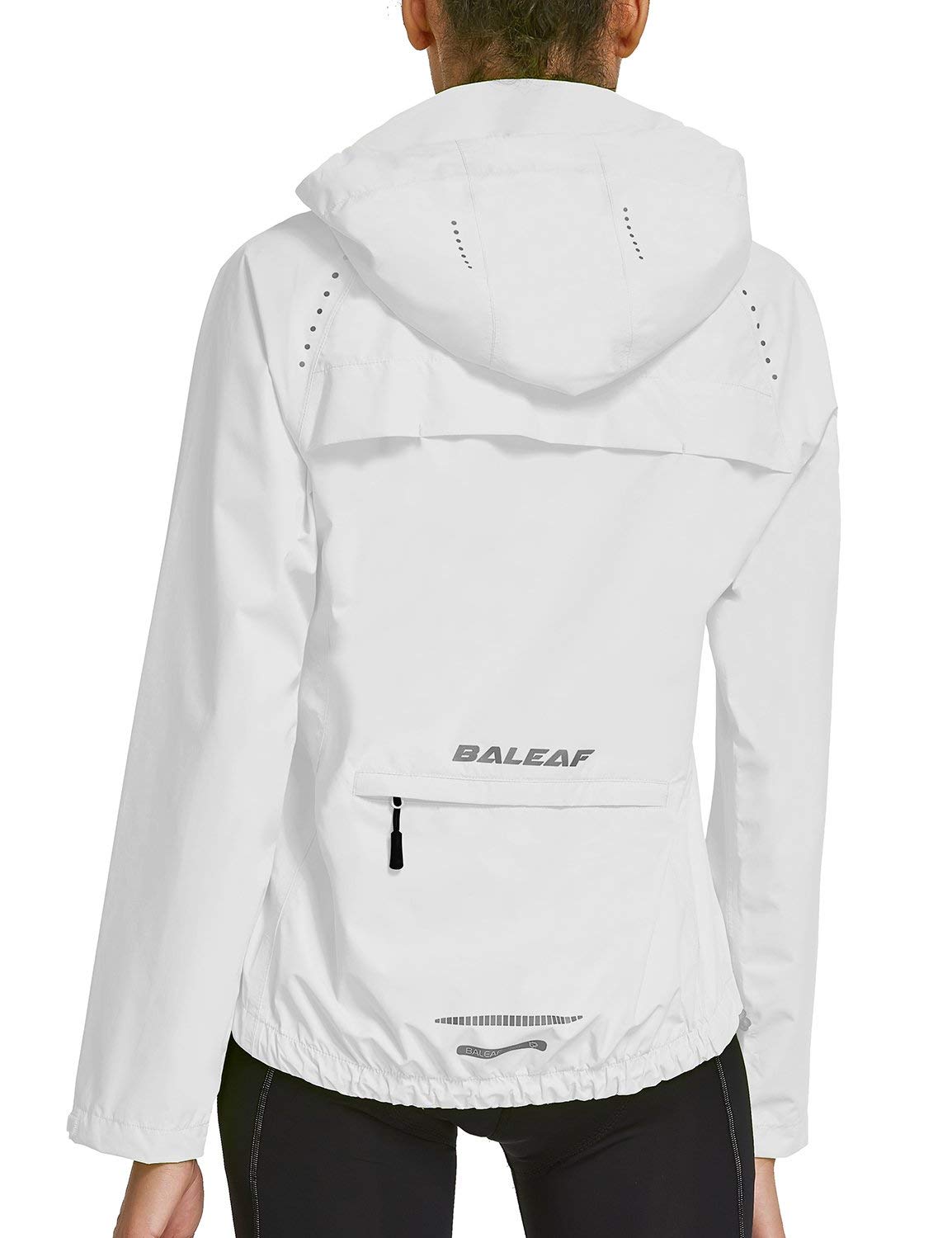 baleafWomen's Rain Jackets Waterproof Windbreaker Packable Running Lightweight Cycling Jacket Reflective Hooded