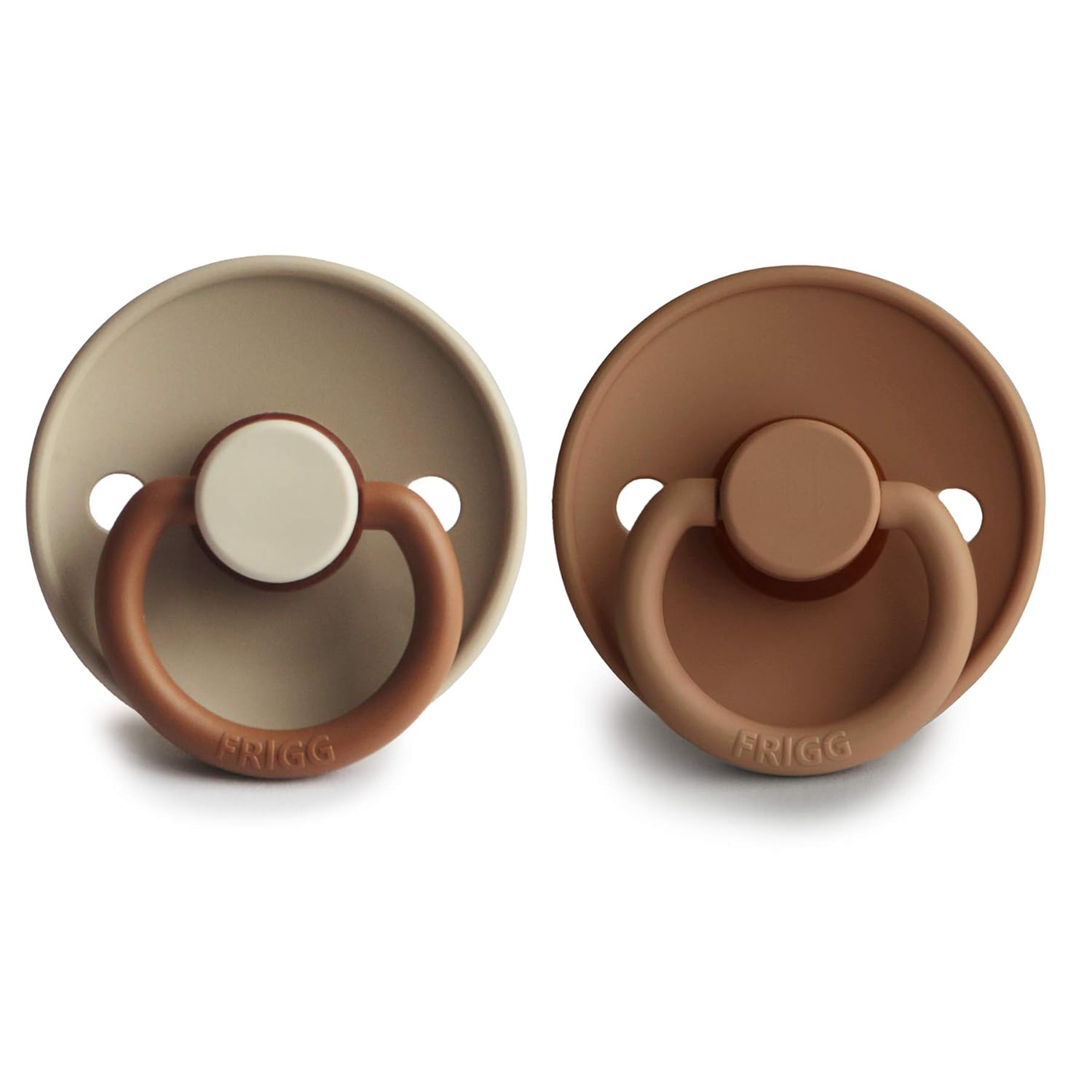 FRIGG Natural Rubber Baby Pacifier | Made in Denmark | BPA-Free (Desert/Cappuccino, 6-18 Months) : Baby
