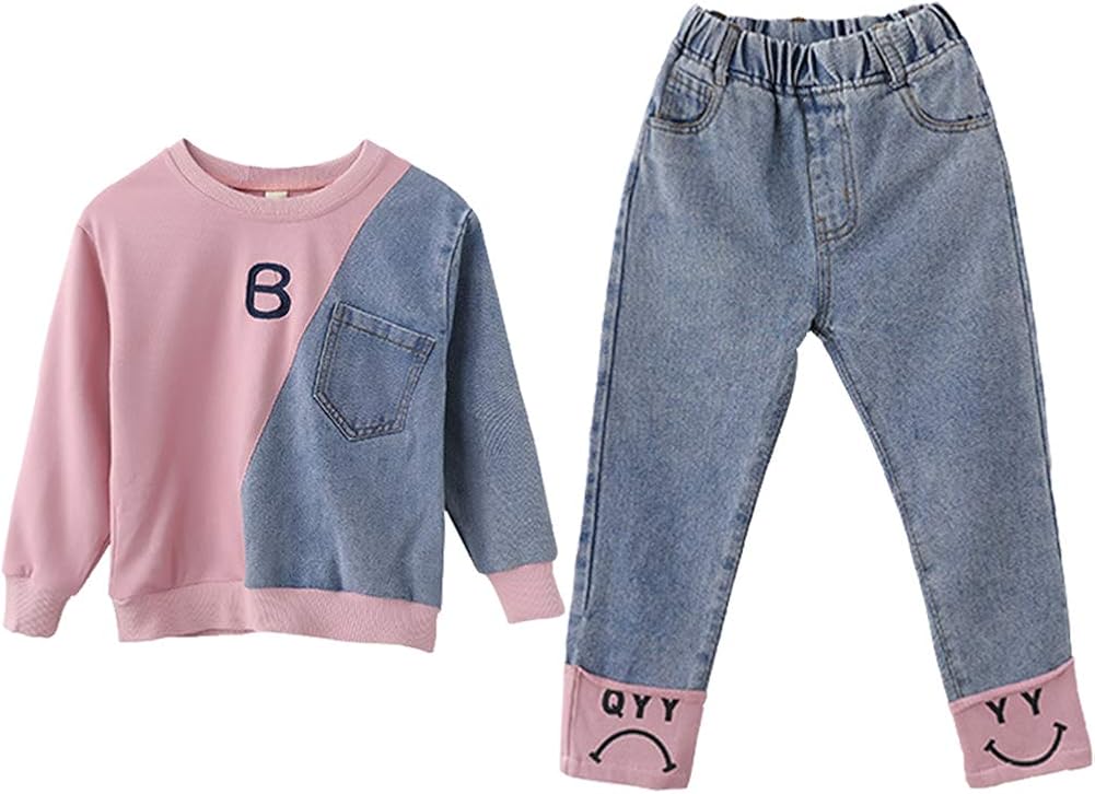 L SERVER Trainingsanzug Mädchen 2-teilig - Jogginganzug Mit Kapuze Für Frühling & Herbst