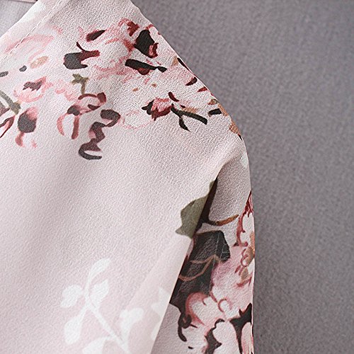 XOWRTE Cardigan for Women Chiffon Long Sleeve Tunic Outerwear Cover Up Blouse Jacket Autumn Shawl Print Kimono Coat