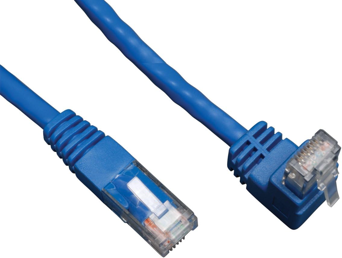 Tripp Lite Up-Angle Cat6 Gig Molded UTP Cable, RJ45 Right-Angle Up M to RJ45 M, Blue, 3.05 m (N204-010-BL-UP)