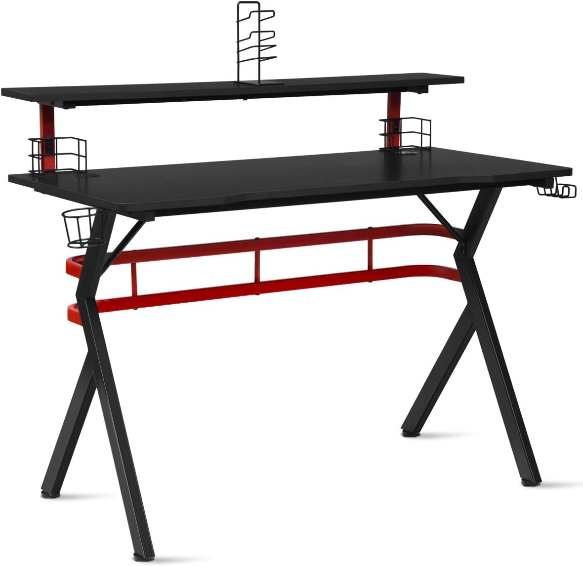 HLFURNIEU Bureau Gaming avec LED, 120 x 60 cm Bureaux Gamer, Table HLFURNIEU Bureau Gaming avec LED, 120 x 60 cm Bureaux Gamer, Table