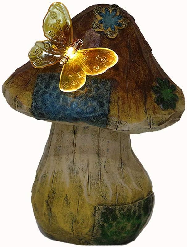XUMING Gnomes Garden Ornaments,Outdoor Garden Figurine,Yard Art - Mushroom Shape Lawn Statue,Animal Landscape Decorations for Indoor Outdoor Home