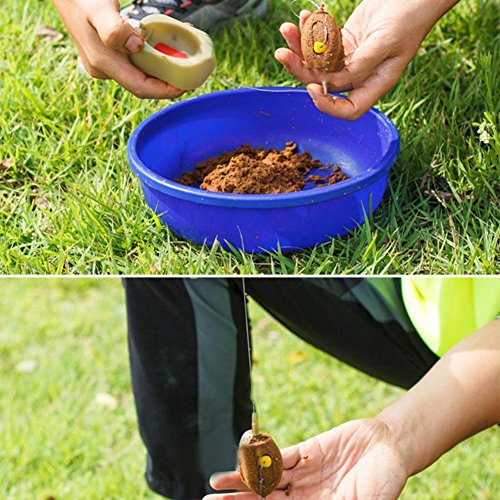 ZHUOTOP Plastic Feeder 4 Feeders Mould Set Carp Fishing Sinker Trough European Baiter Fishing Accessories 1# 15g+20g+25+35g
