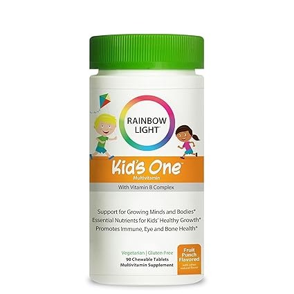 Amazon Com Rainbow Light Kids One Multivitamin With Vitamin B Complex Fruit Punch Flavor 90 Tablets Package May Vary Multiple Vitamin Mineral Combinations Grocery Gourmet Food