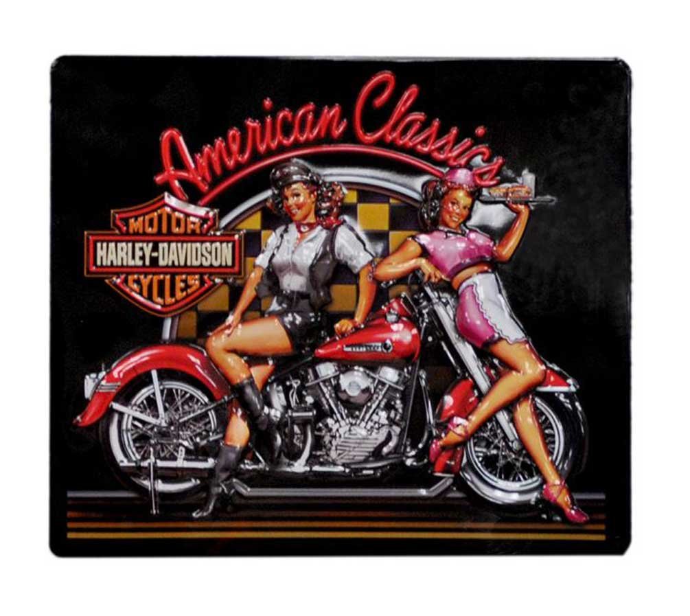 HarleyDavidson American Classics Babes Tin Sign 15 x 13 Inch Black 2010561 Harley