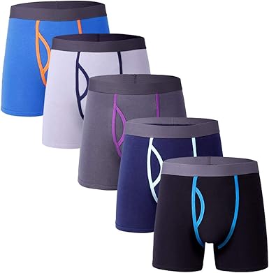 Dodomian Herren Boxershorts 5er Pack No Ride Up Cotton Trunks Unterwasche Open Fly Mit Beutel Amazon De Bekleidung