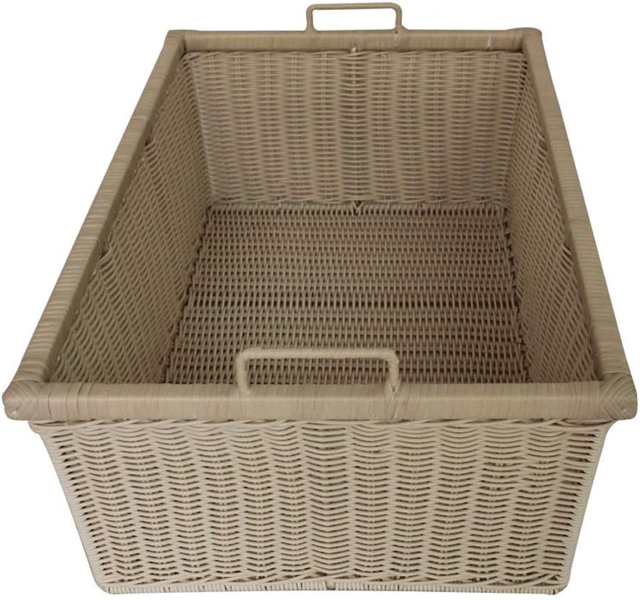 Cestas de lavandería, cesta de almacenamiento de plástico de ratán