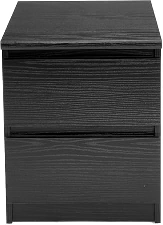 Amazon Com Tvilum Scottsdale 2 Drawer Nightstand Black Wood Grain Furniture Decor