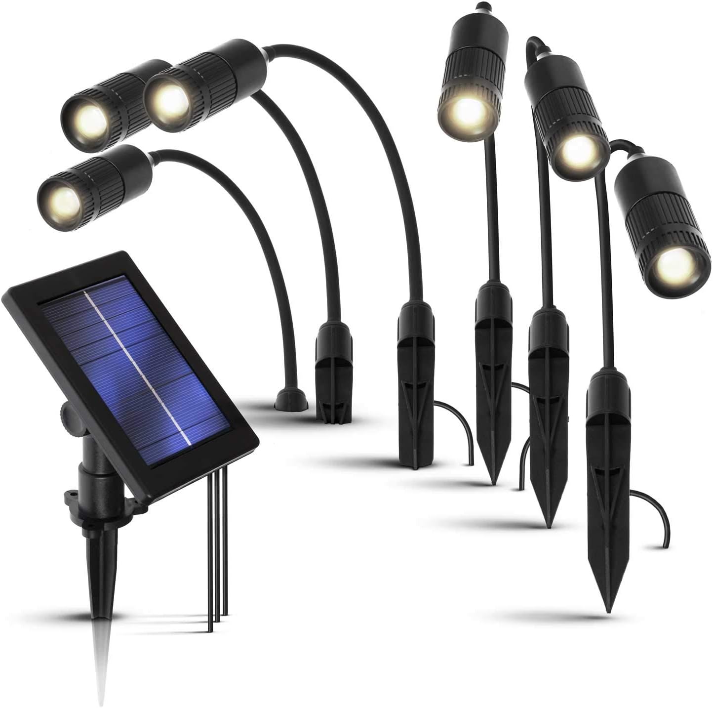 Home Zone Security Solar Spotlights - High Brightness Outdoor Decorative Landscape Solar Spotlight, 6-Pack