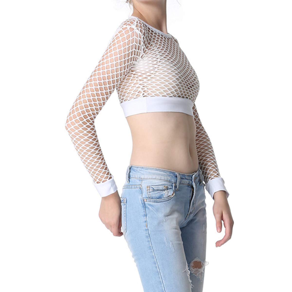 plus size fishnet crop top