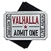 Homiego Ticket to Valhalla Admit One Die Historic Live Again Tactical Morale Badge Embroidery Hook & Loop Patch (1Black+1White)