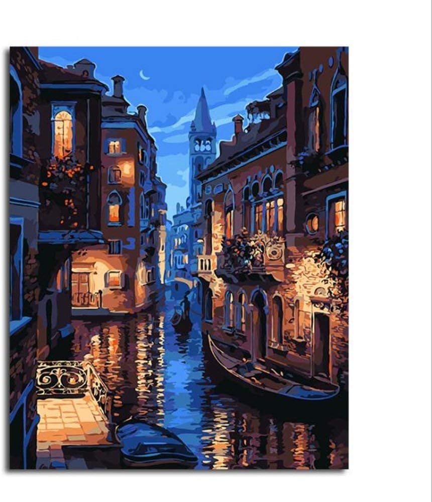 DIY Oil Painting by Number Kit, Paint by Number Kits Colorful Canvas Painting Paintworks Wall Art Picture Drawing with Brushes 16 * 20 inch Christmas Decor Decorations Gifts