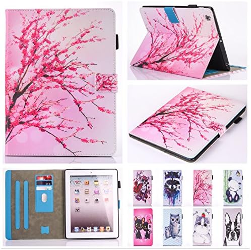 Ipad4 Case &amp; iPad 3 Case &amp; iPad 2 Case Chgdss [Corner Protection]Auto Wake/Sleep Multi-Angle Viewing Folio Stand Cover/Card Slots, for Apple iPad 2, ipad 3,ipad 4 -Plum Blossom