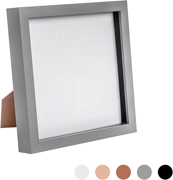 Nicola Spring 8x8 (20 x 20cm) Square Box Glass Photo Picture Frame