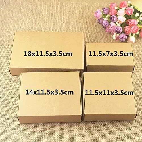 Xiaogongju 50Pcs/Lot Kraft Paper Gift Packing Boxes Blank Soap Box,Jewelry/Wedding/Party/Candy/Craft/Accessories Storage Box 40x40x25mm