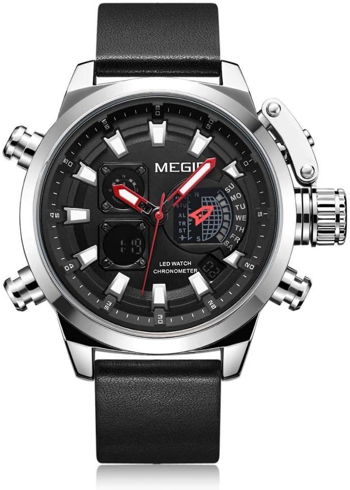 Watch Watch Men S Multi-Function Watch Alarm Clock Luminous Automatic Date Week Display Chronograph Clock Compass Reloje para Hombre